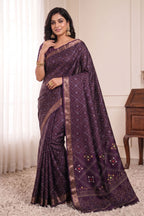 Bandhani Print Soft Silk Blend Saree with Rich Golden Zari Border
