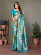 Banarasi Tissue Silk Saree with Paithani Border