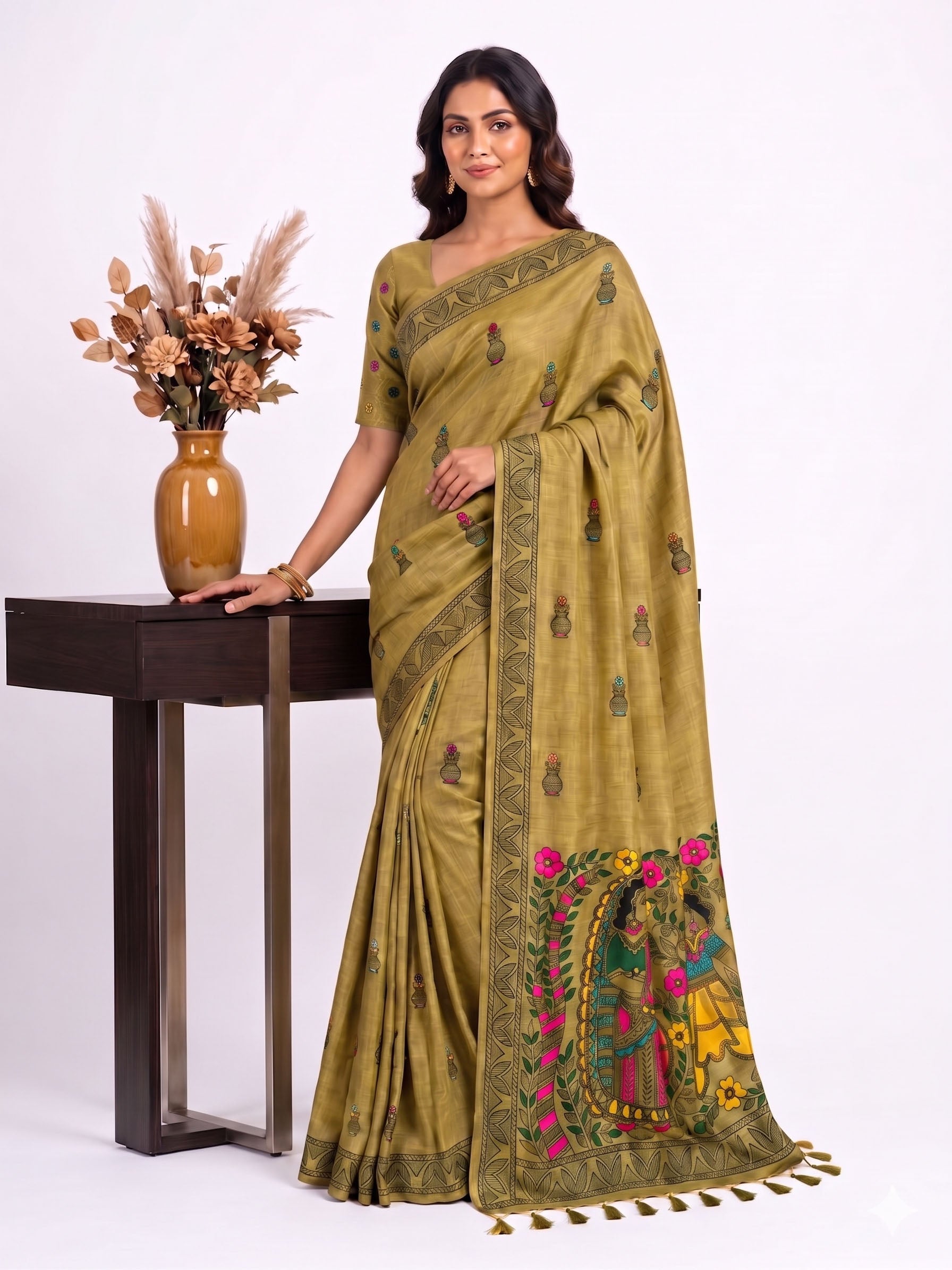 Premium Soft Cotton Saree with Colourful Kalamkari Pallu