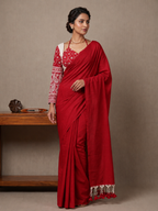 Classic Khadi Cotton Saree with Chikankari Blouse