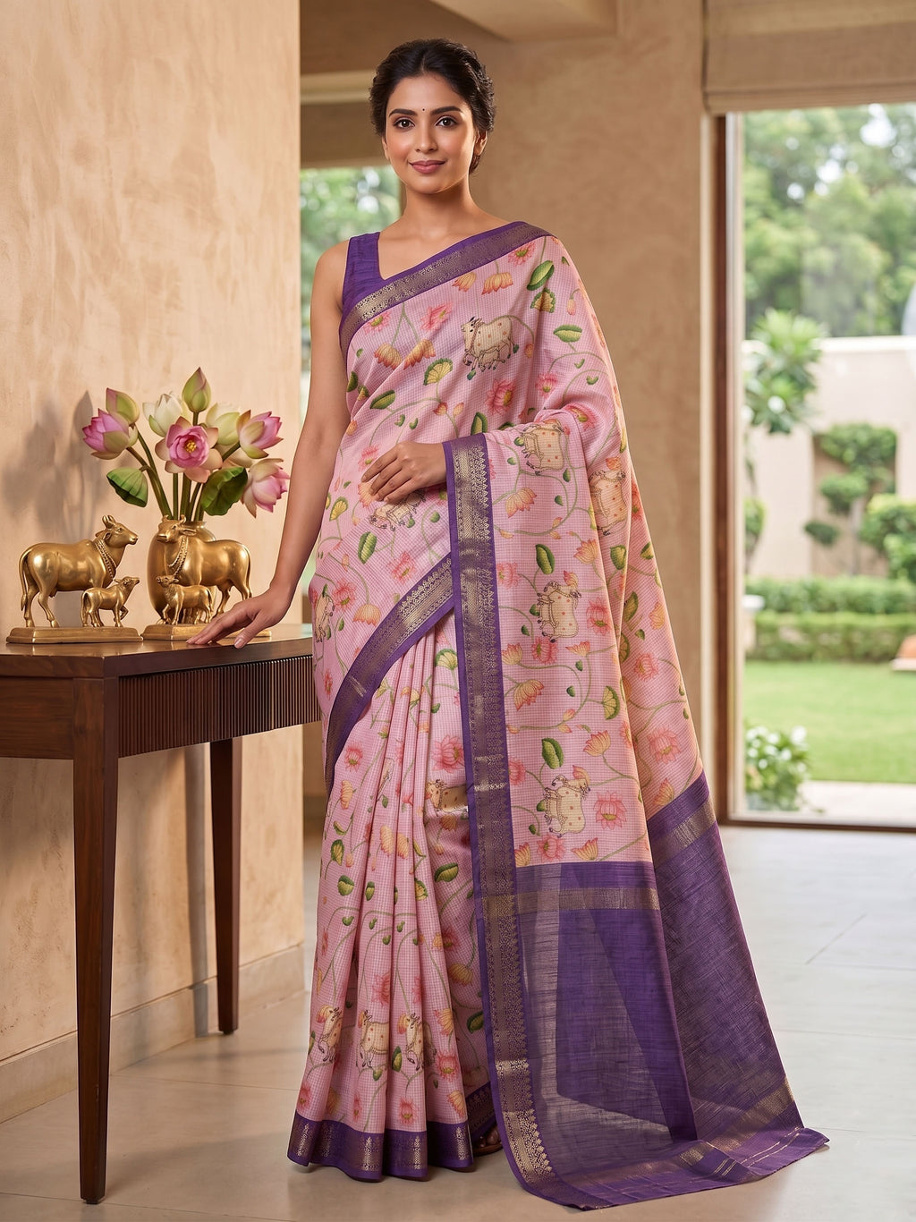 Soft Tussar Silk Digital Print Saree
