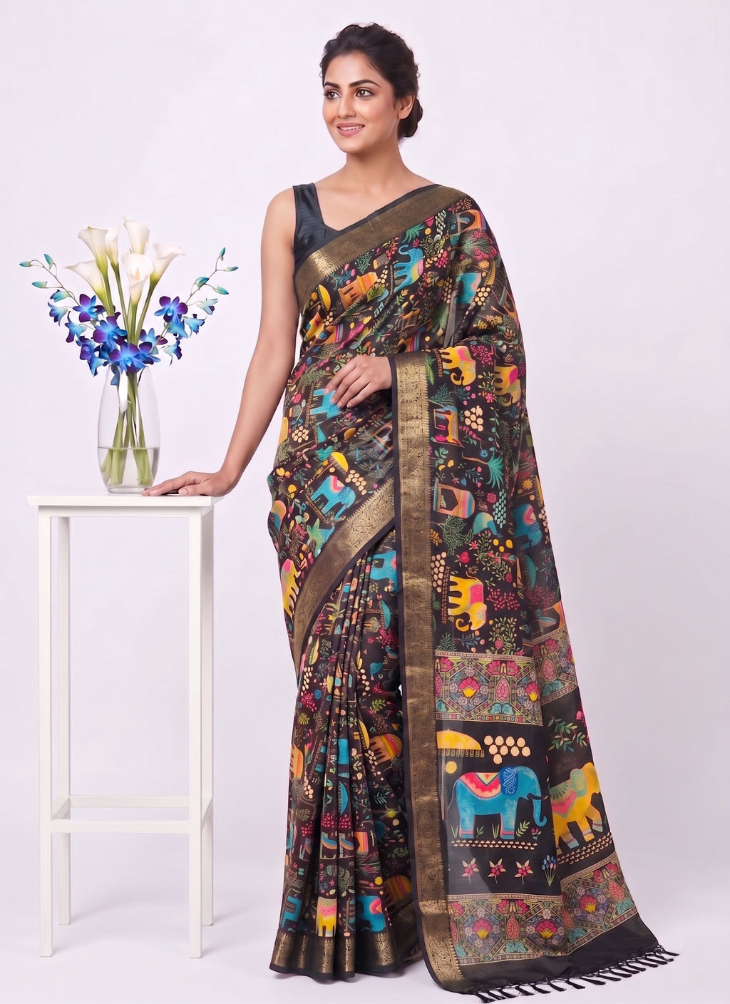 Elegant Digital Print Cotton Saree