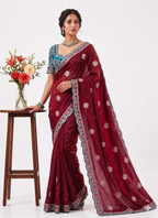 Luxe Fendy Satin Party Wear Saree