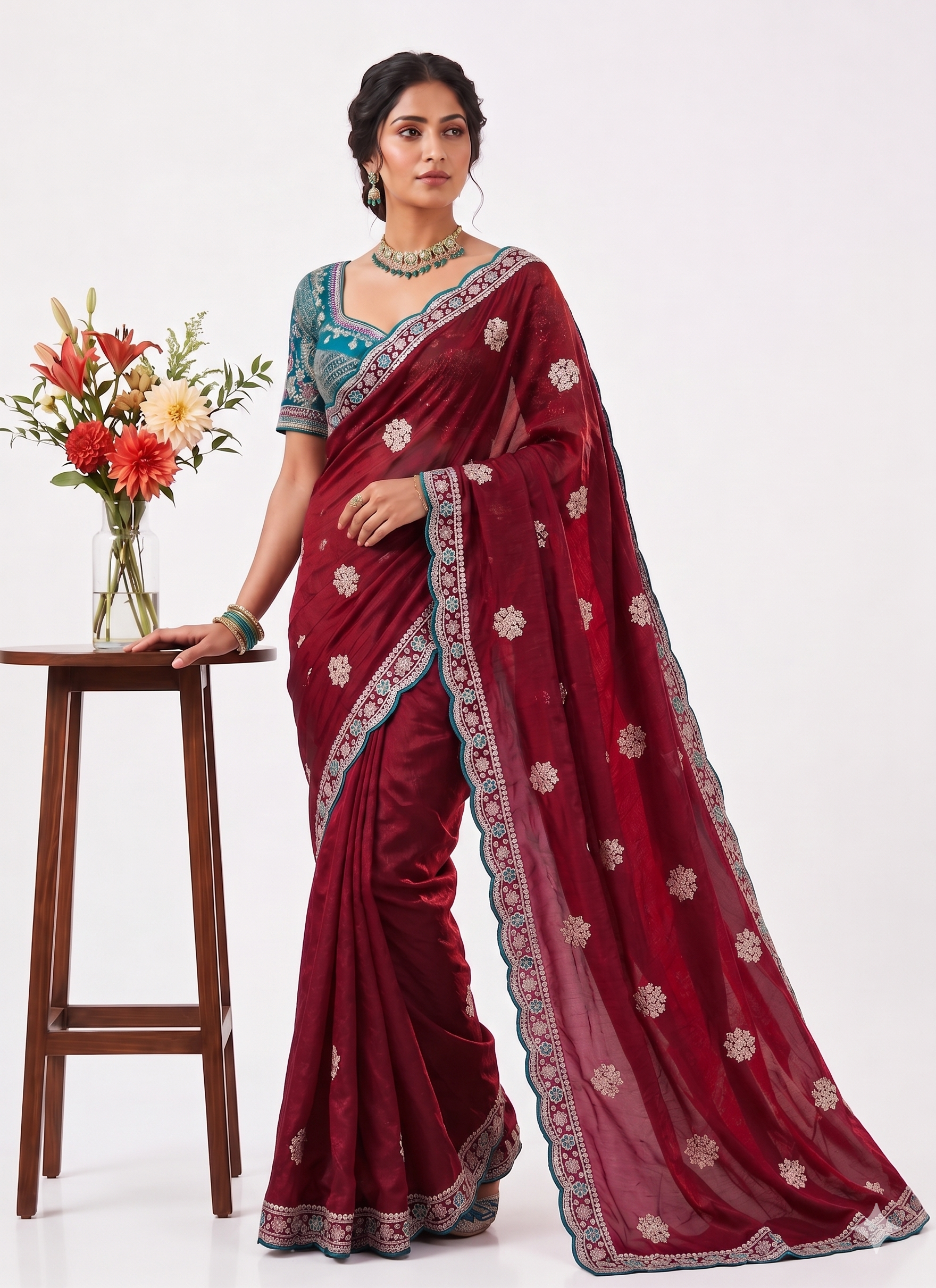 Luxe Fendy Satin Party Wear Saree
