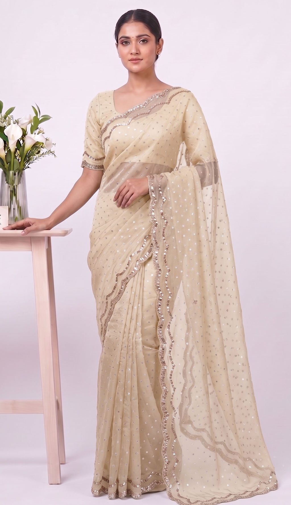 Elegant Designer Butti Silk Saree with Fancy Border