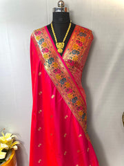 Delightful Paithani Silk Pink Color Saree