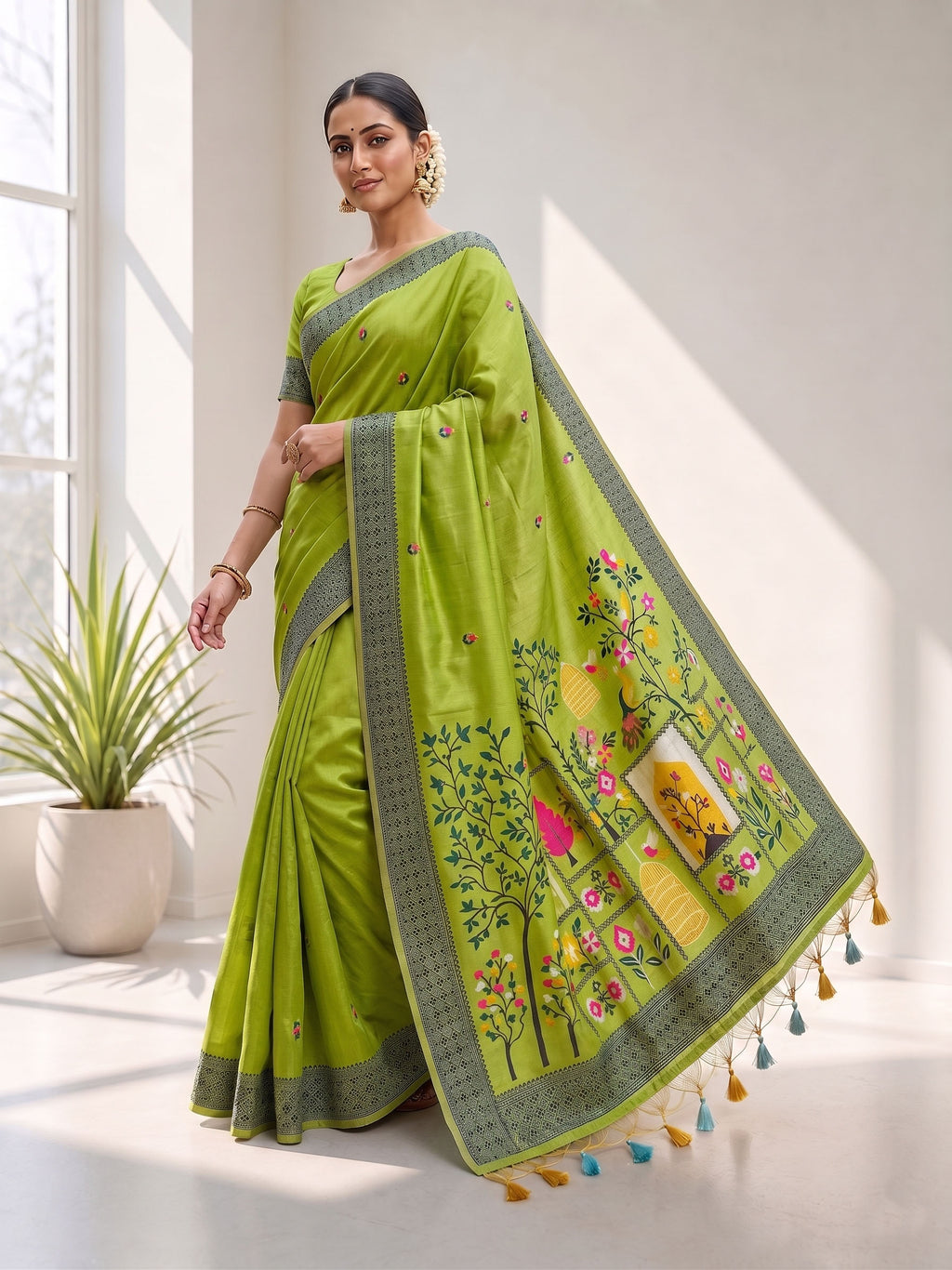 Premium Soft Jamdani Cotton Saree with 3D Peacock Weaving Pallu