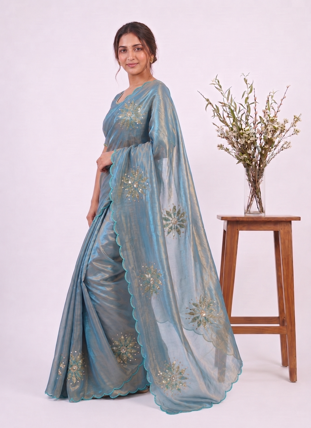 Festive Fandy Satin Saree with Designer Blouse