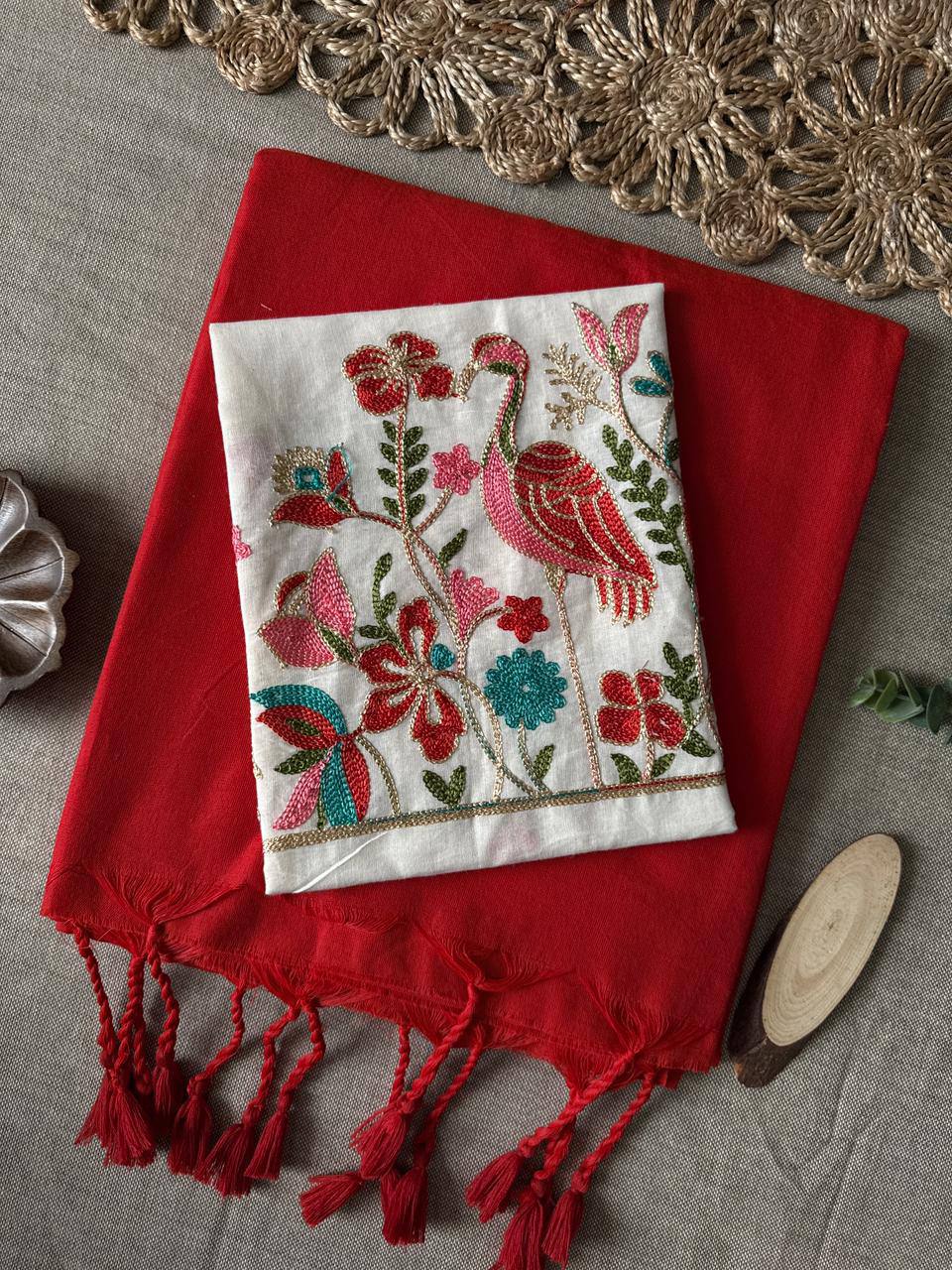 Soft Handloom Cotton Saree With Heavy Blouse