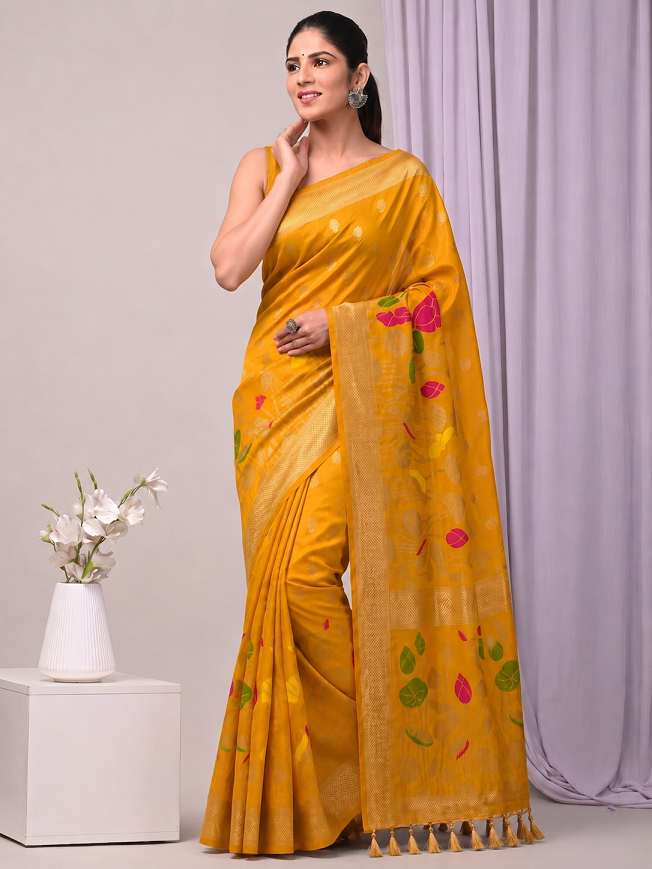 Hand Dyed Nylon Kadi Crepe Georgette Saree