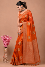 Perot Design Nylon Kadi Crepe Georgette Saree