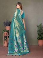 Banarasi Tissue Silk Saree with Paithani Border