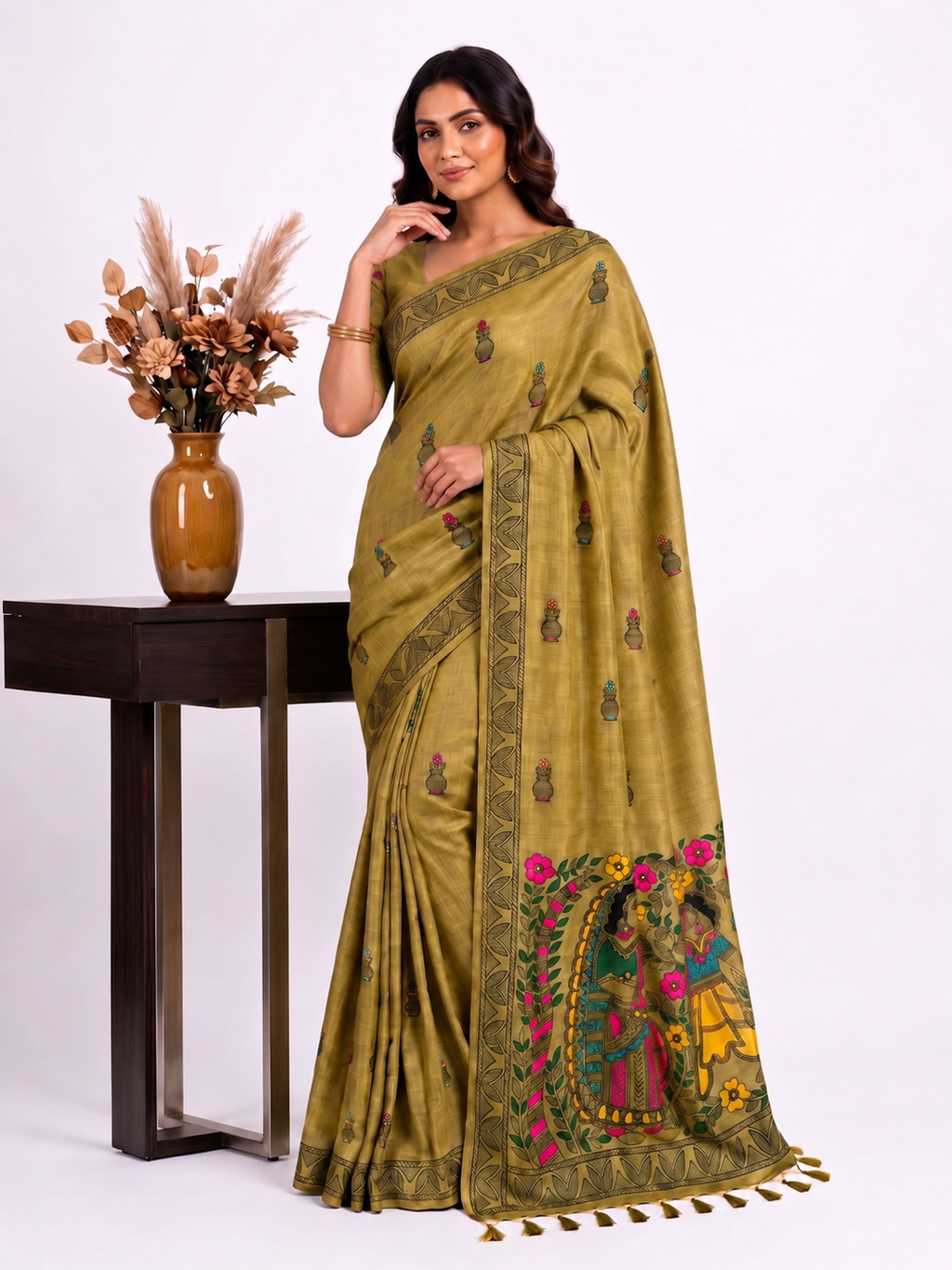 Premium Soft Cotton Saree with Colourful Kalamkari Pallu