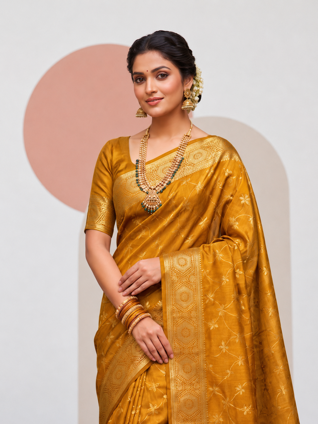 Traditional Weaving Satin Saree