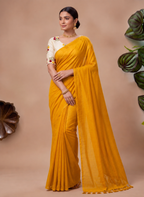 Elegant Khadi Cotton Saree with Embroidered Padded Blouse