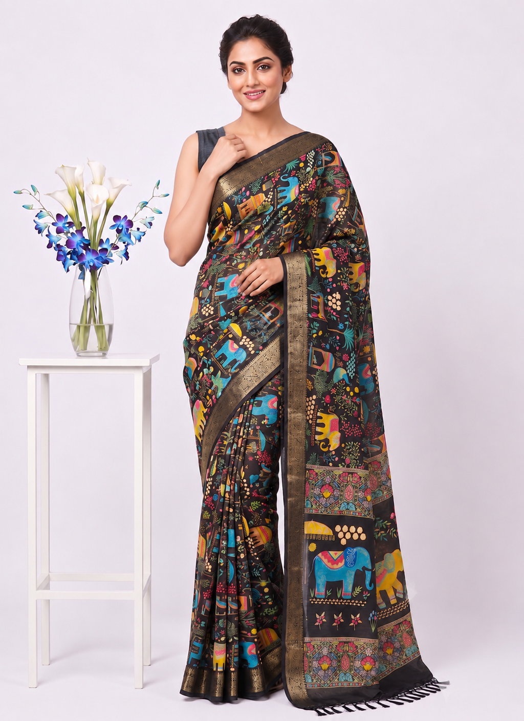 Elegant Digital Print Cotton Saree