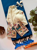 Classic Cotton Weave Saree With Stitched Blouse