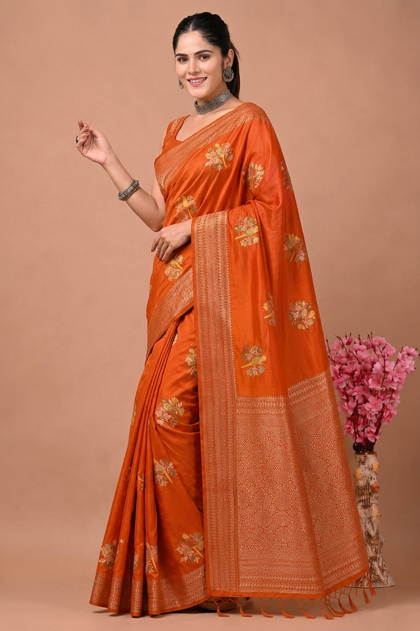 Perot Design Nylon Kadi Crepe Georgette Saree