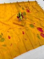 Hand Dyed Nylon Kadi Crepe Georgette Saree
