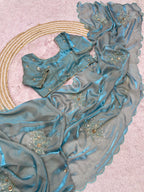 Festive Fandy Satin Saree with Designer Blouse