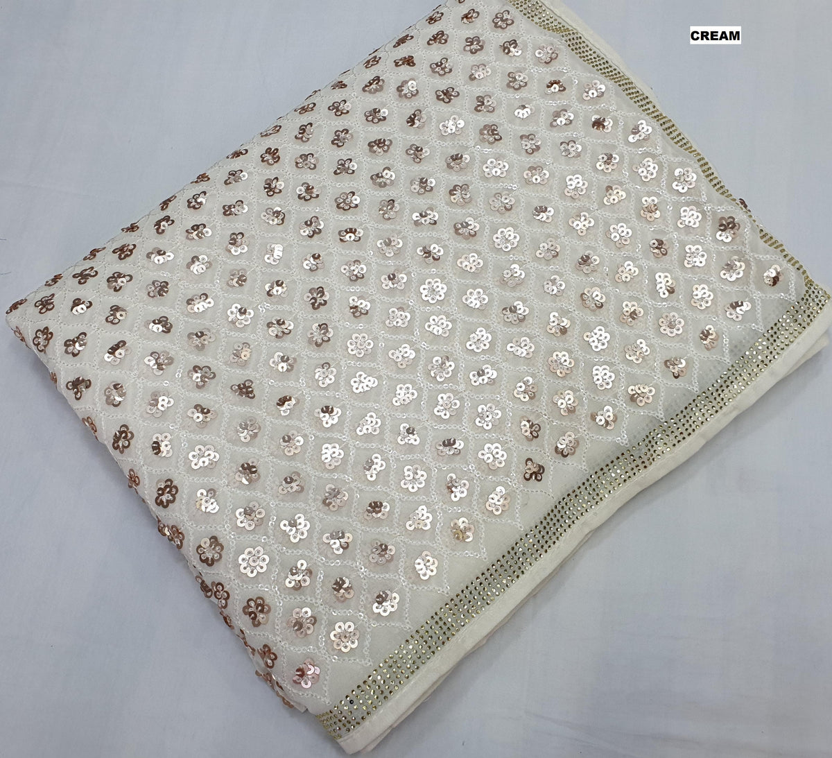 Amazing Georgette White Color Saree
