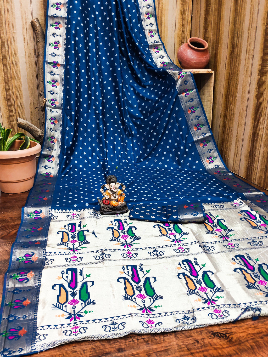 All Over Bandhej Paithani Dola Soft Silk Saree
