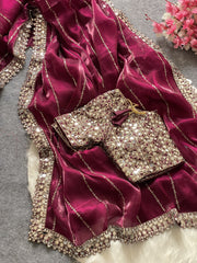 Function Wear Jimmy Chu Wine Color Saree