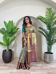 Gorgeous Kanchipuram Silk Wine Color Saree