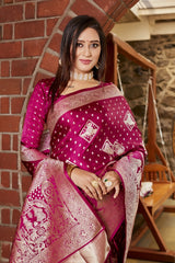 Pretty Kanjivaram Pink Color Saree