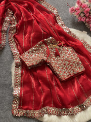 Function Wear Jimmy Chu Red Color Saree