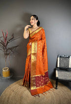 Banarasi Tissue Saree with Butti Weaving and Heavy Border