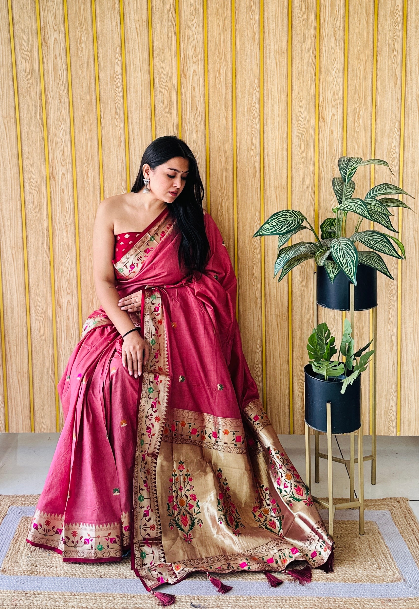 Paithani Soft Silk Saree with Butta Design