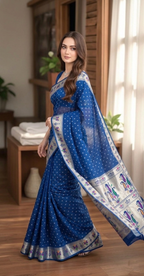 All Over Bandhej Paithani Dola Soft Silk Saree