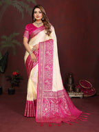 Rich Pallu and Contrast Border Satin Silk Saree