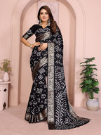 Pure Bandhej Silk Saree with Morpankh Pallu
