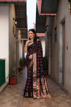 Pure Bandhej Silk Saree with Matka Border