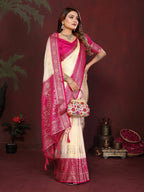 Rich Pallu and Contrast Border Satin Silk Saree