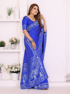 Kanchi Zari Border with Bandhej Print Saree