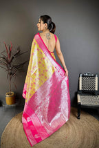 Pure Kanjivaram Silk Saree with Silver Zari Pallu