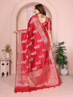 Soft Organza Silk Banarasi Saree with Butta Weaving