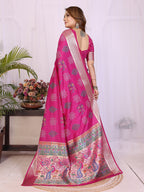 Dola Silk Bandhej Khadi Print Saree with Kanchi Border