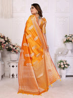 Soft Organza Silk Banarasi Saree with Butta Weaving