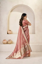 Designer Gold Zari With Soft Linen Cotton Silk Saree
