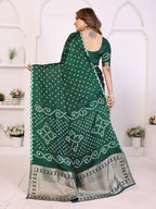 Hand Dyed Lagadi Patta Pallu Bandhej Saree