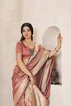 Designer Gold Zari With Soft Linen Cotton Silk Saree