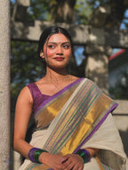 Royal Kanchi Cotton White Saree