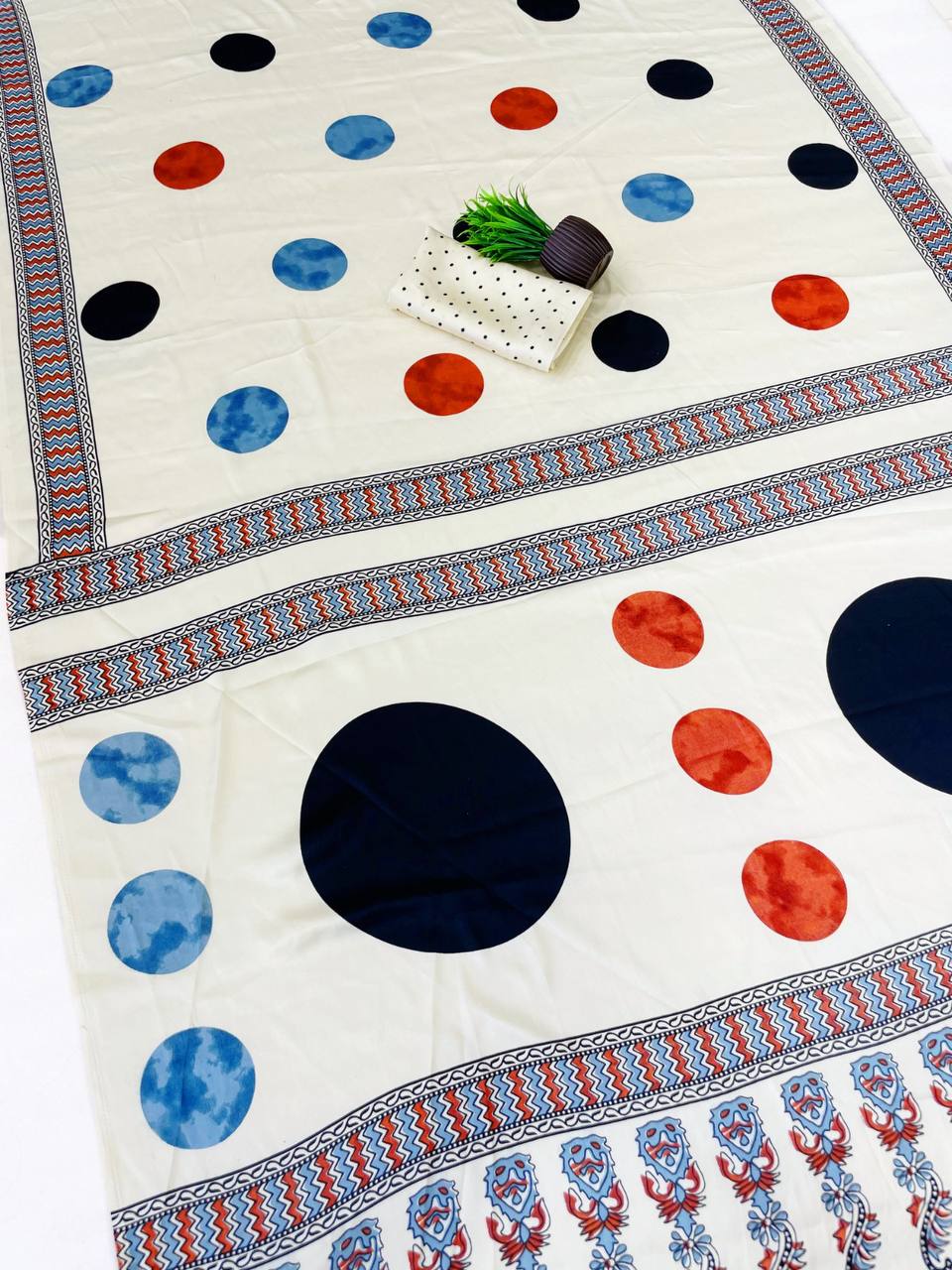 Premium Soft Silk Saree with Mill Print