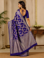 Royal Banarasi Silk Saree with Floral Mina Design