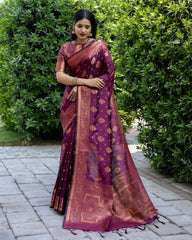 Premium Wine Color Soft Silk Sarees