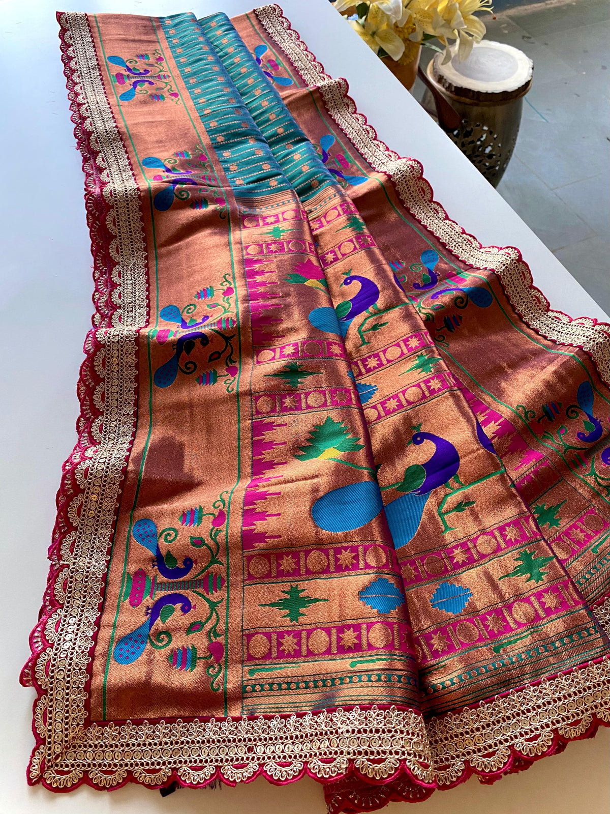 Fantastic Silk Sky Blue Color Saree